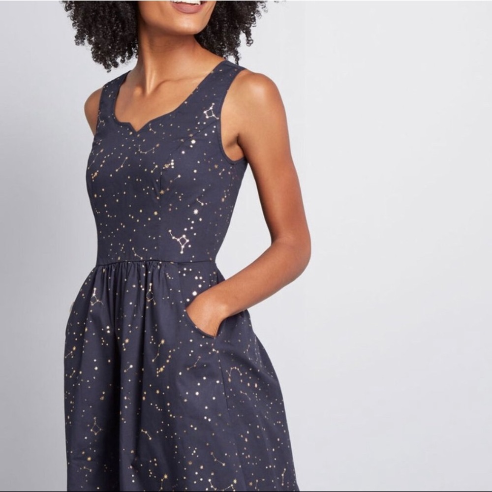ModCloth Heart and Solar System Celestial A Line dress